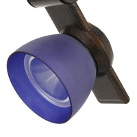 12W Integrated Metal and Polycarbonate LED Track Fixture, Bronze and Blue - BM220796