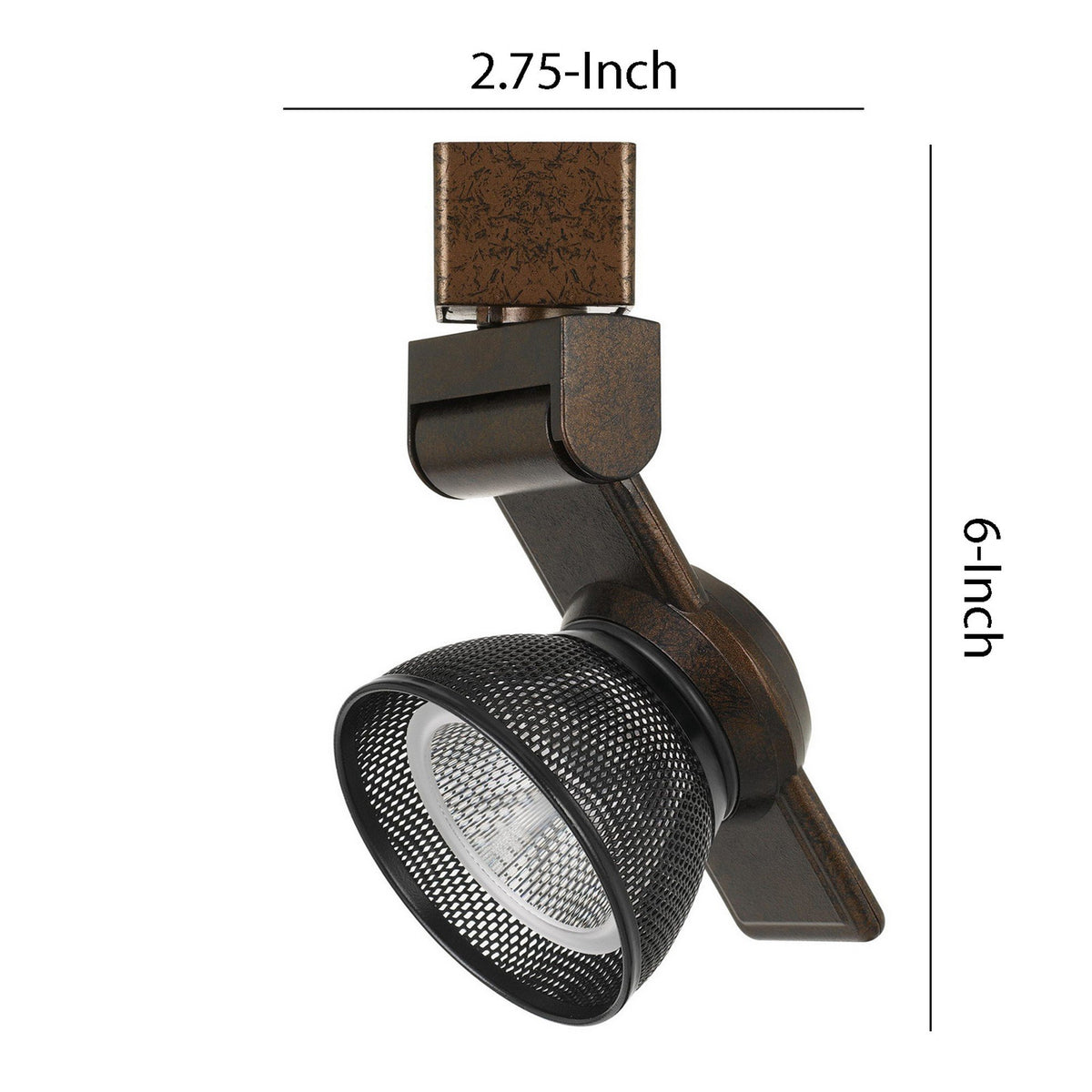 12W Integrated LED Metal Track Fixture with Mesh Head, Bronze and Black - BM220802