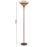 3 Way Torchiere Floor Lamp with Frosted Glass shade and Stable Base, Bronze - BM220832