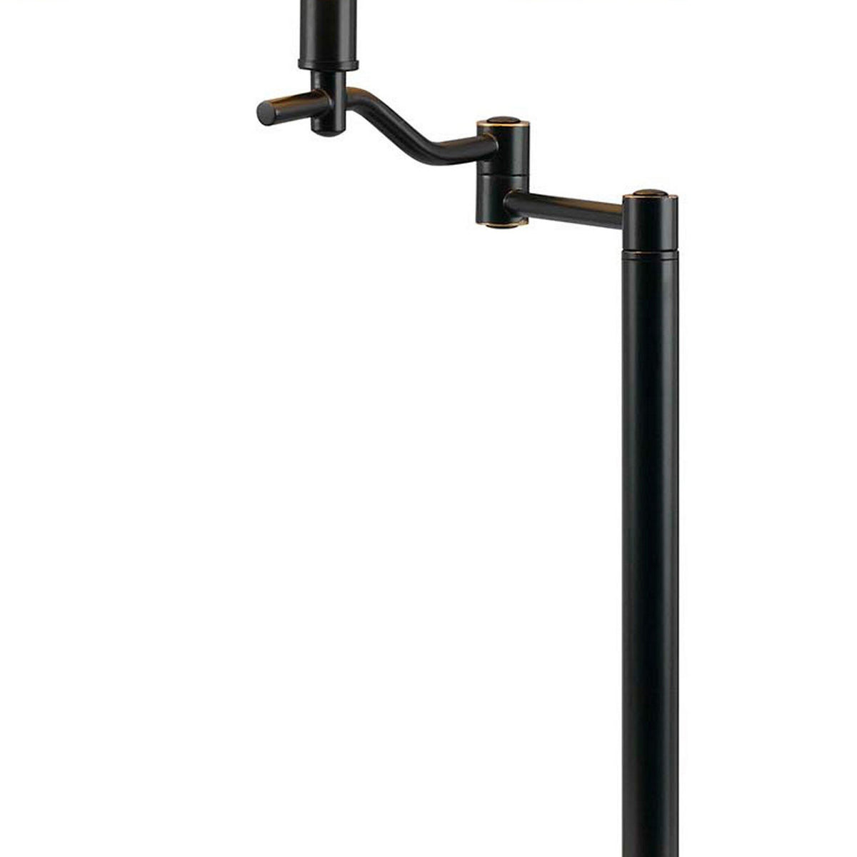 3 Way Metal Body Table Lamp with Swing Arm and Conical Fabric Shade, Black - BM220834