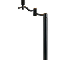 3 Way Metal Body Table Lamp with Swing Arm and Conical Fabric Shade, Black - BM220834