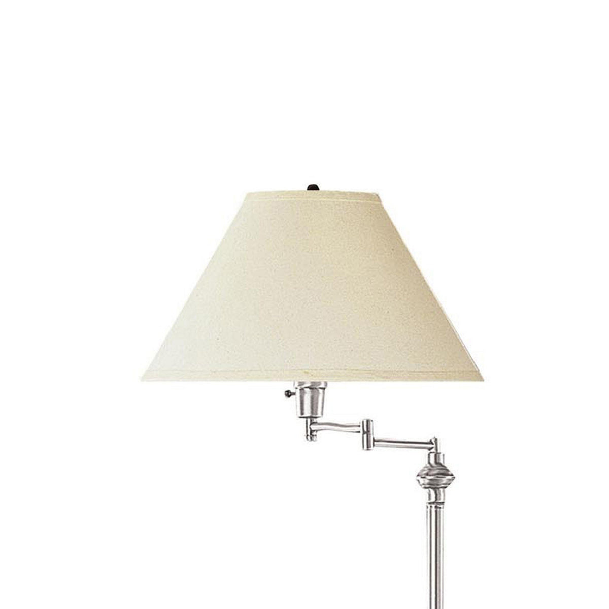 150 Watt Metal Floor Lamp with Swing Arm and Fabric Conical Shade, Silver - BM220860
