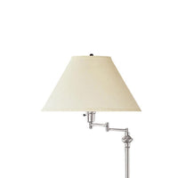 150 Watt Metal Floor Lamp with Swing Arm and Fabric Conical Shade, Silver - BM220860