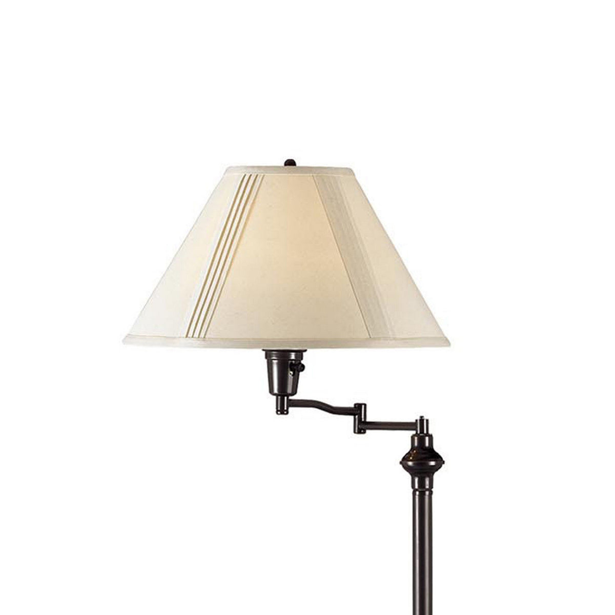 150 Watt Metal Floor Lamp with Swing Arm and Fabric Conical Shade, Black - BM220861