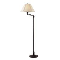 150 Watt Metal Floor Lamp with Swing Arm and Fabric Conical Shade, Black - BM220861