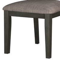 Transitional Wooden Side Chair, Fabric Padded Seat, Set of 2, Gray - BM220920