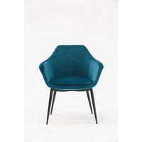 Velvet Upholstered Dining Chair with Padded Seat, Blue - BM221193