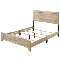 Wooden Eastern King Bed with Grains and Knots, Natural Brown - BM221446