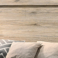 Wooden Eastern King Bed with Grains and Knots, Natural Brown - BM221446