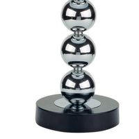 27 Inch Modern Table Lamp, Spindle Design Body, Set of 2, Black, Chrome - BM221556