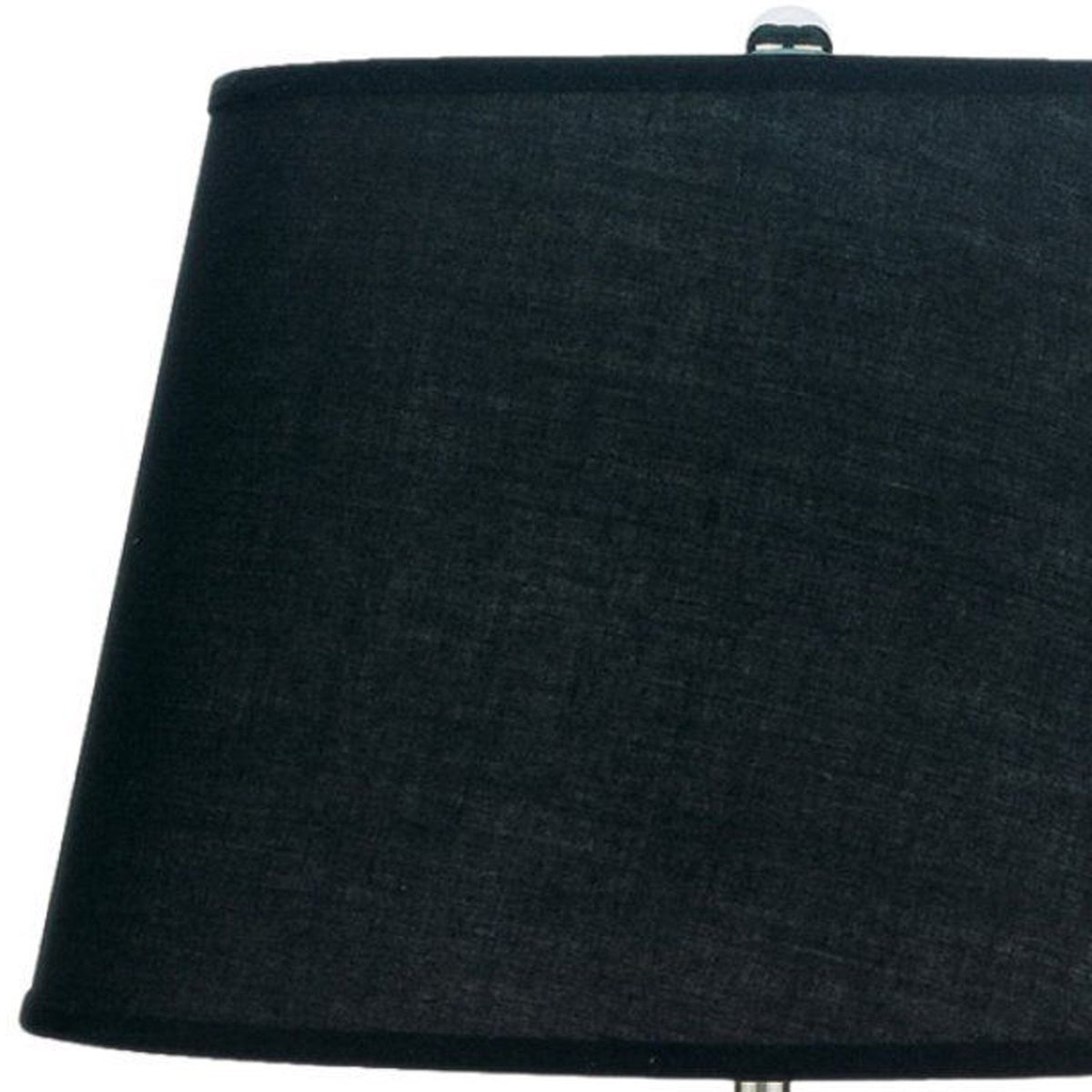 27 Inch Modern Table Lamp, Spindle Design Body, Set of 2, Black, Chrome - BM221556