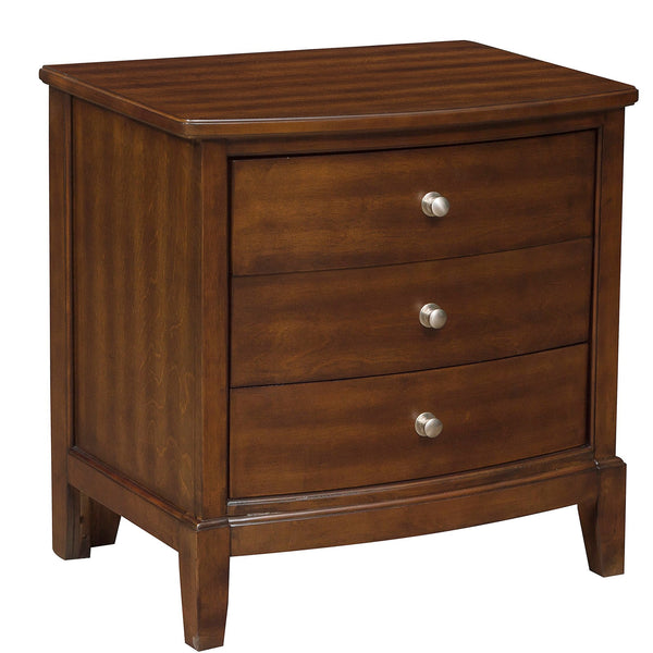 Wooden Nightstand with 3 Spacious Drawers and Knobs, Brown - BM222724