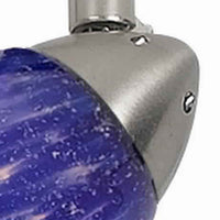 50 Watt Track Fixture with Handblown Glass Shade, Silver and Blue - BM223034