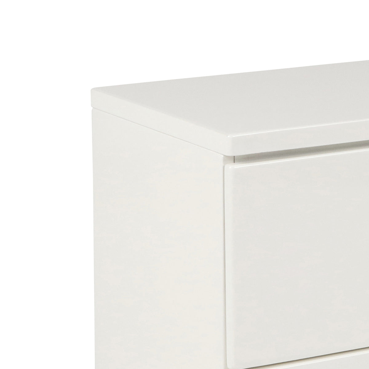 2 Drawer Wooden Nightstand with Metal Base and Bar Handles, White - BM223271