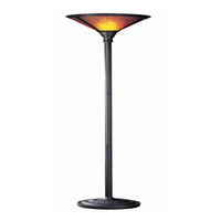3 Way Metal Body Torchiere Lamp with Conical Mica Shade, Bronze - BM223595