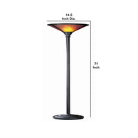 3 Way Metal Body Torchiere Lamp with Conical Mica Shade, Bronze - BM223595
