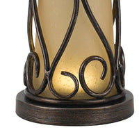 3 Way Table Tamp with Frosted Glass Body and Fabric Shade, Light Brown - BM223622