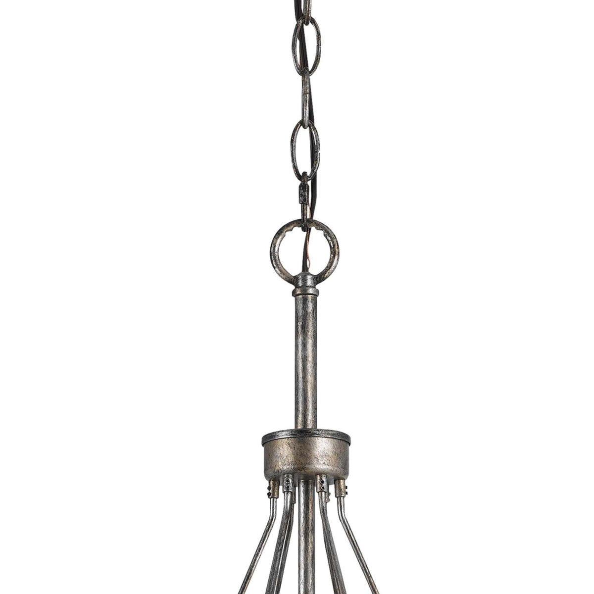 3 Bulb Pendent with Round Burlap Shade and Metal Frame, Beige - BM223631