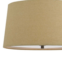 3 Bulb Pendent with Round Burlap Shade and Metal Frame, Beige - BM223631