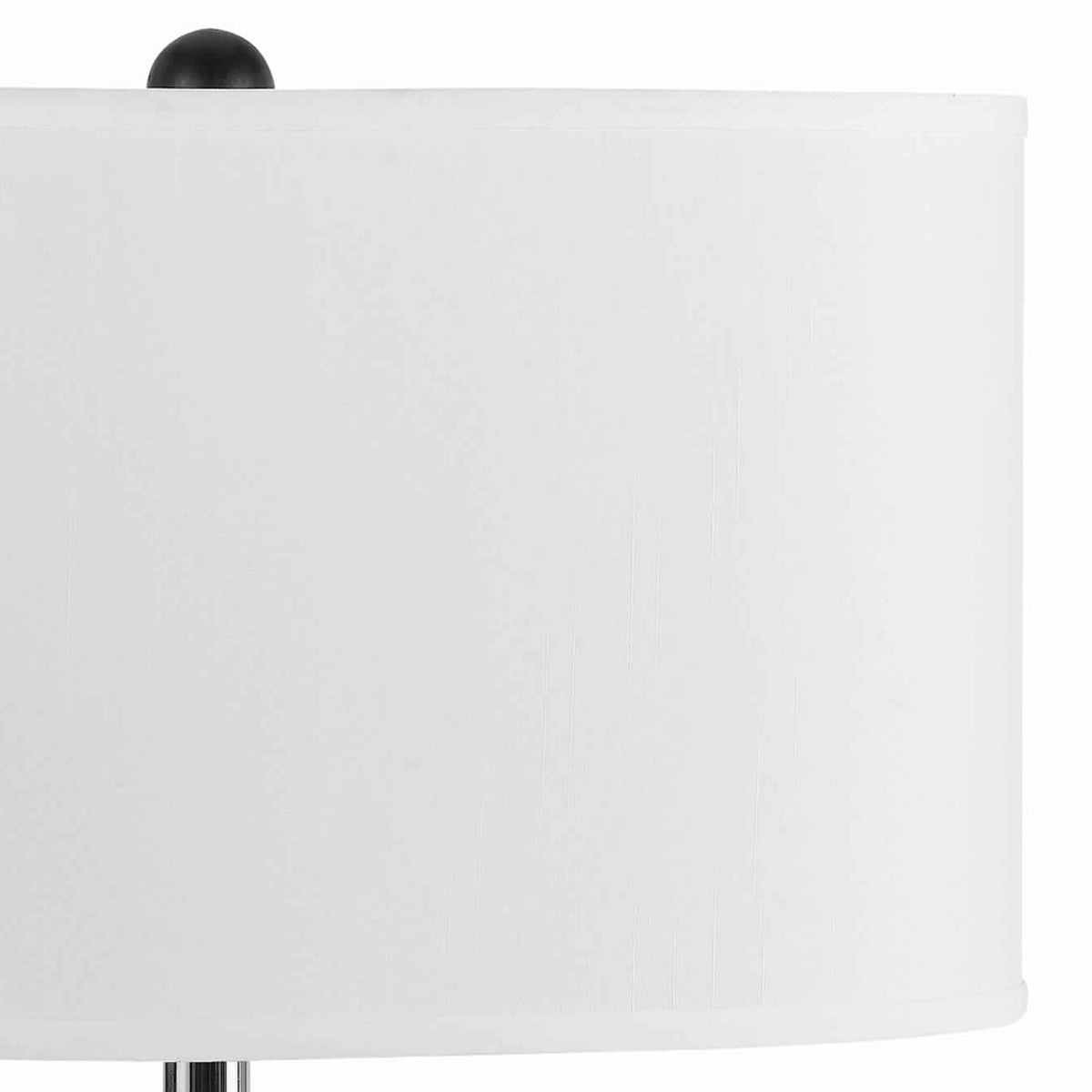 Glass Body Table Lamp with Drum Shade and Bubble Design, Blue and White - BM223699
