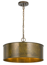 60 X 3 Watt Round Metal Frame Chandelier with 6 Foot Chain, Distressed Gold - BM224864