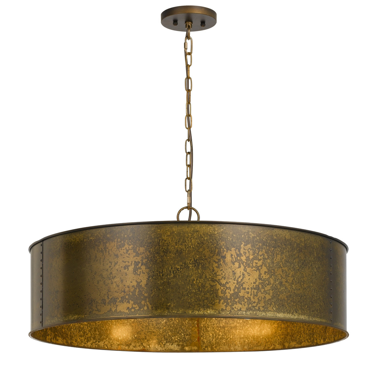 60 X 5 Watt Round Metal Frame Chandelier with 6 Foot Chain, Distressed Gold - BM224952