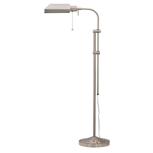 Metal Rectangular Floor Lamp with Adjustable Pole, White - BM225080