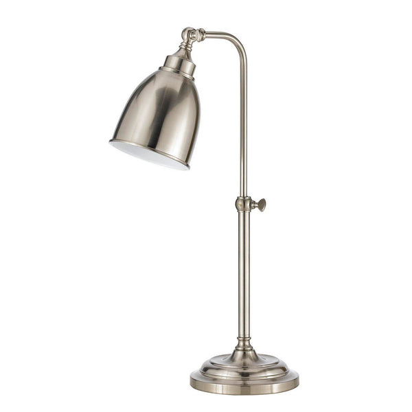 Metal Round 25" Table Lamp with Adjustable Pole, Silver - BM225103