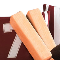 5 Piece Twin Comforter Set with Football Field Print, Brown and Green - BM225153