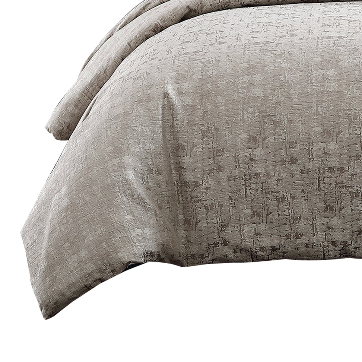 10 Piece King Polyester Comforter Set with Jacquard Print, Gray - BM225157