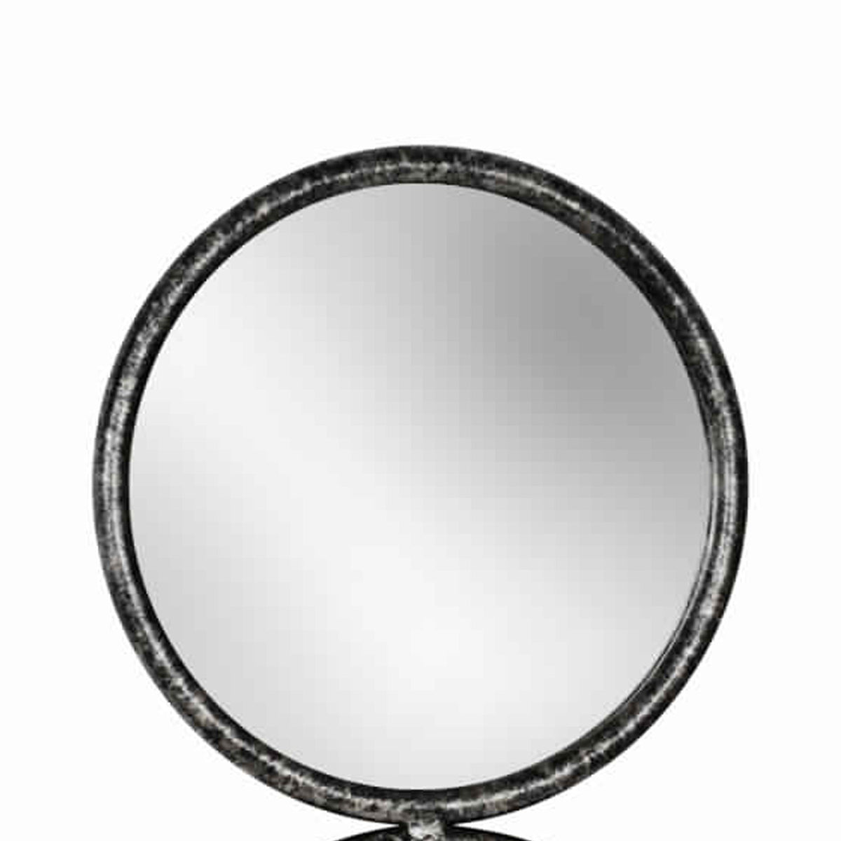 48 Inch 4 Stacked Round Mirrored Wall Decor, Antique Silver - BM225569