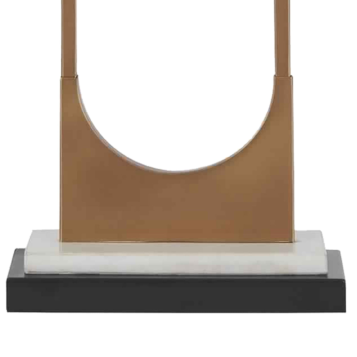 U Shaped Metal Body Table Lamp with Marble Base, Gold and Black - BM226575