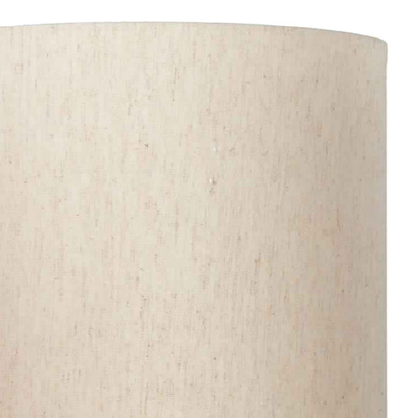 Cylindrical Seeded Glass Table Lamp with Fabric Drum Shade, Beige and Clear - BM226582