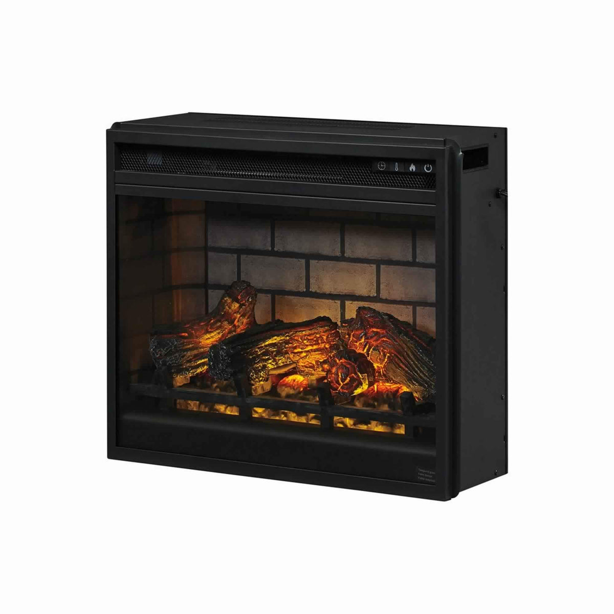 23.75 Inch Metal Fireplace Inset with 7 Level Temperature Setting, Black - BM227444