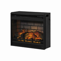 23.75 Inch Metal Fireplace Inset with 7 Level Temperature Setting, Black - BM227444