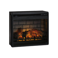 23.75 Inch Metal Fireplace Inset with 7 Level Temperature Setting, Black - BM227444