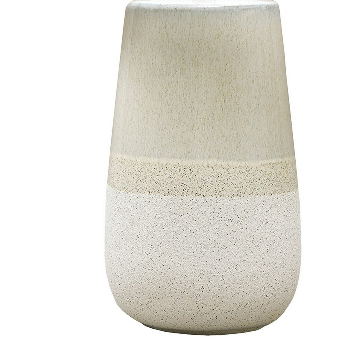 Speckled Ceramic Base Table Lamp with Drum Shade, Beige - BM230969