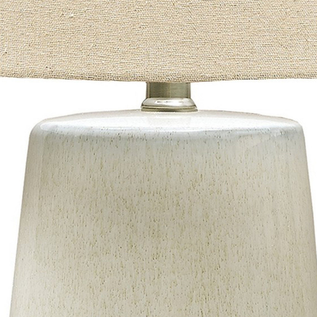 Speckled Ceramic Base Table Lamp with Drum Shade, Beige - BM230969