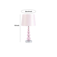 Hardback Shade Table Lamp with Crystal Accents, Pink - BM230974