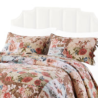 Rome 3 Piece Microfiber Reversible Floral Print Queen Quilt Set, Multicolor - BM231031
