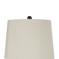 Metal Table Lamp with Turned Pedestal Base, Set of 2, Bronze - BM231406