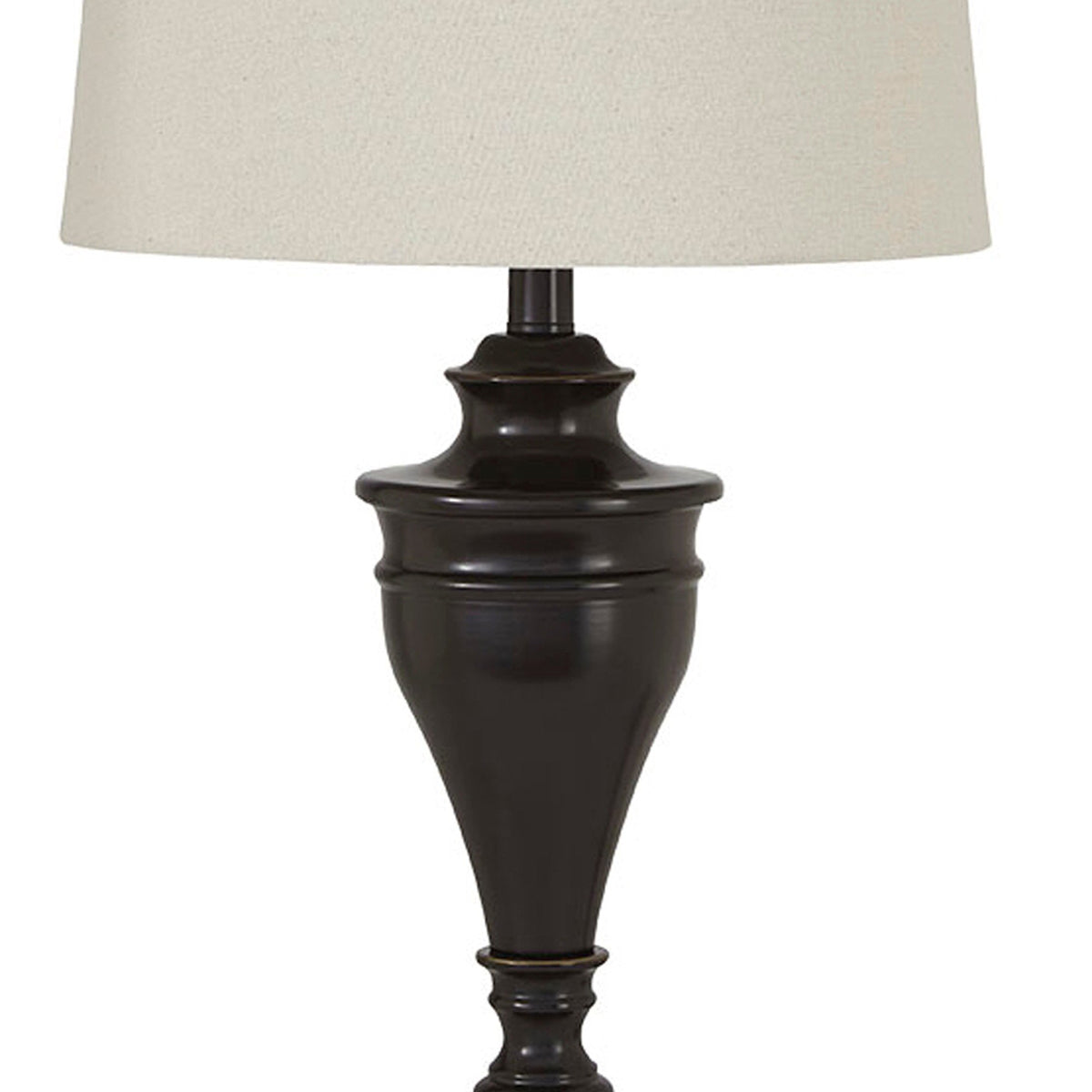 Metal Table Lamp with Turned Pedestal Base, Set of 2, Bronze - BM231406