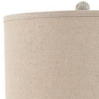 Drum Shade Table Lamp with Pedestal Base, Set of 2, Beige and Off White - BM231948