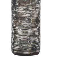 Fabric Shade Table Lamp with Textured Base, Set of 2, White and Black - BM231949