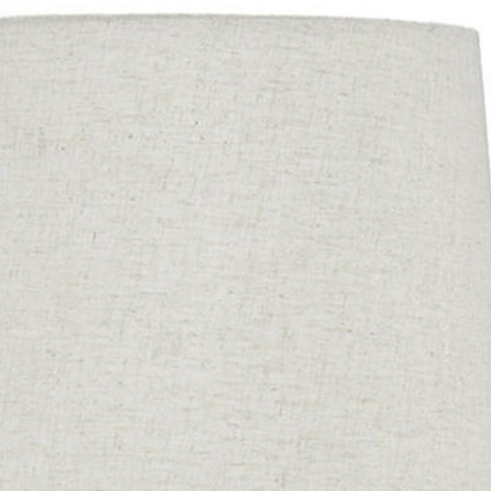 Fabric Shade Table Lamp with Textured Base, Set of 2, White and Black - BM231949