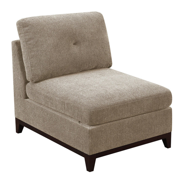 Fabric Armless Chair  with Tufted Back Pillow, Gray - BM231980