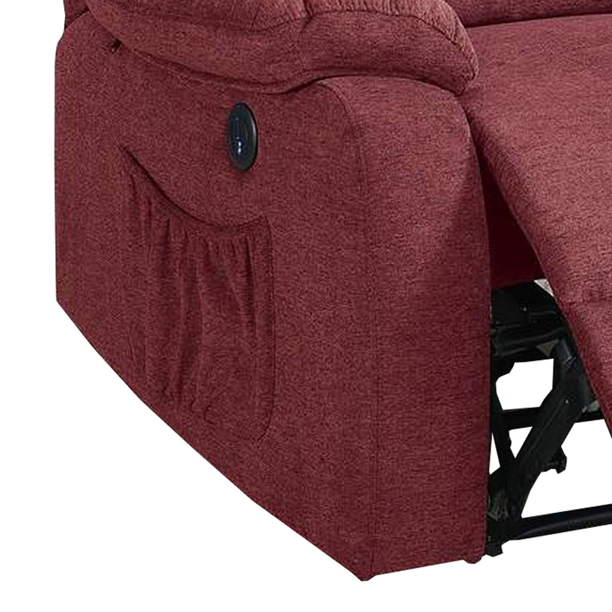 39 Inch Fabric Power Recliner with USB Port, Red - BM232060