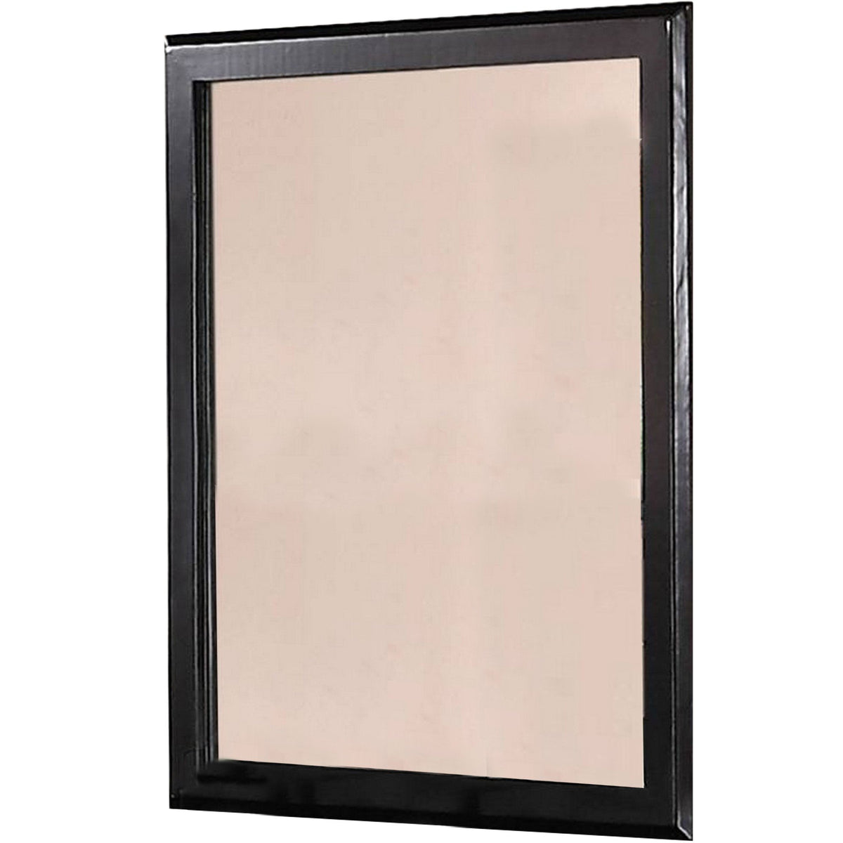 36 Inches Rectangular Wood Encased Mirror, Black - BM232102