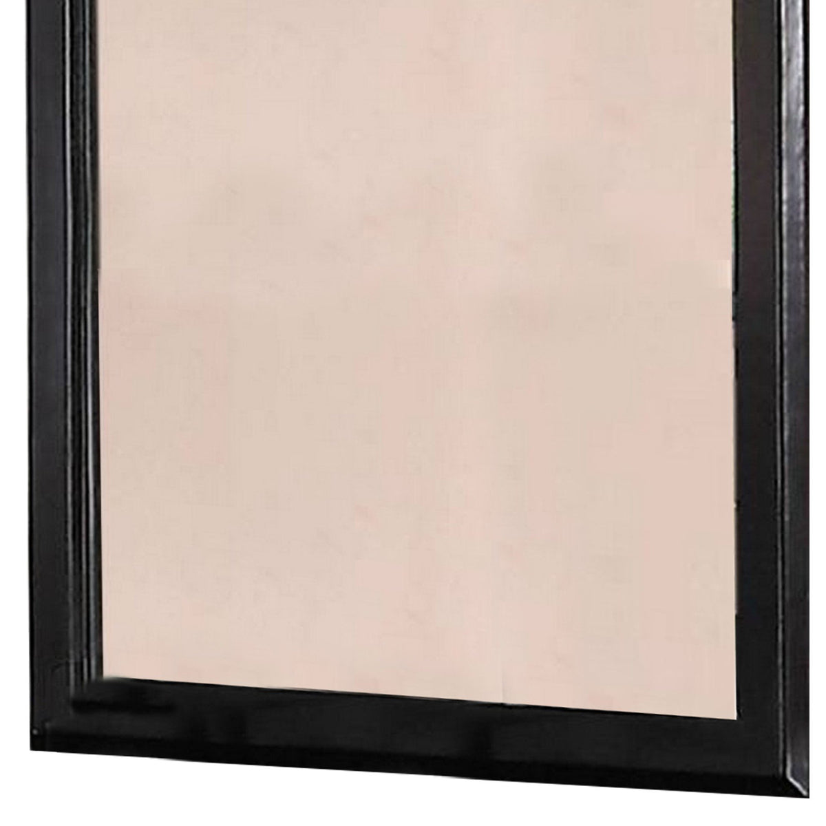 36 Inches Rectangular Wood Encased Mirror, Black - BM232102