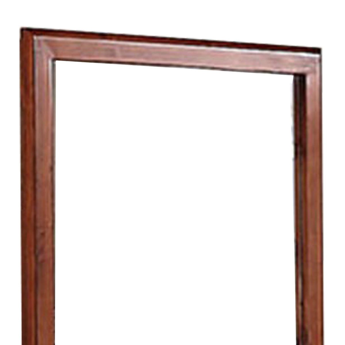 36 Inches Rectangular Wood Encased Mirror, Brown - BM232105